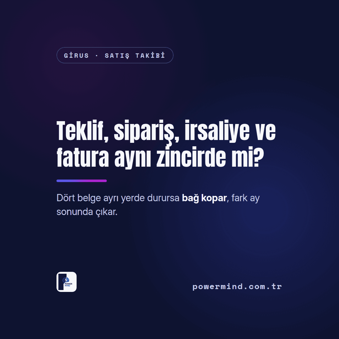 Teklif, Sipariş, İrsaliye ve Fatura Aynı Zincirde Olmayınca Ne Olur?